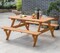 Outdoor Wooden Patio Deck Garden 6-Person Picnic Table, for Backyard, Garden